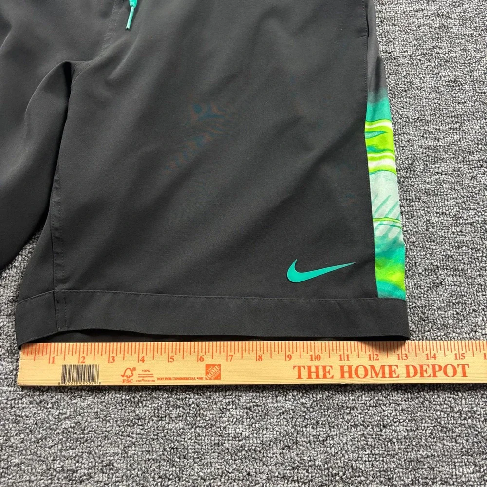 Y2K 2000s Nike Neon Board Shorts Black/Green Men's Size XXL